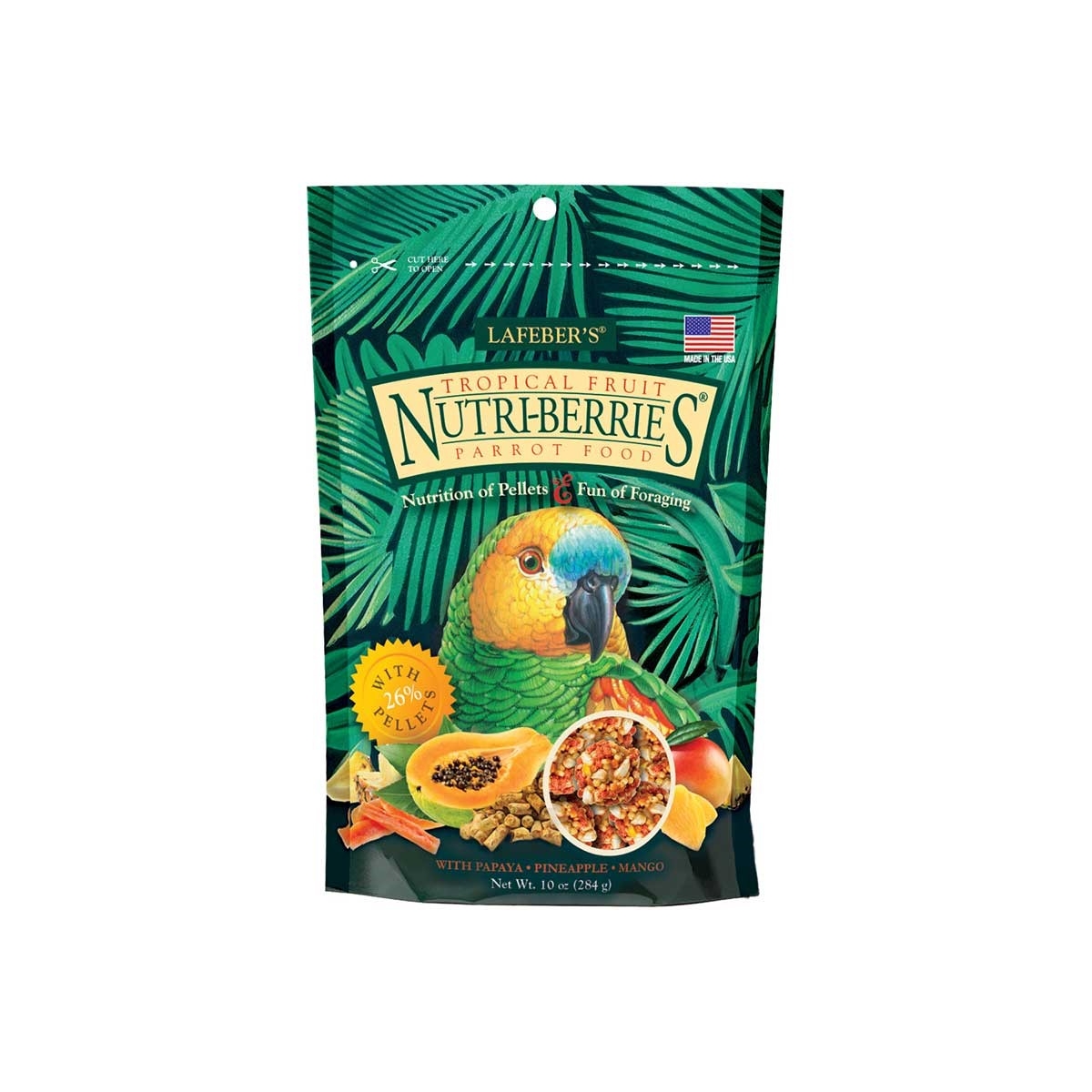 Nutri-Berries Tropical Fruit maistas įvairioms papūgoms, 284 g -  1