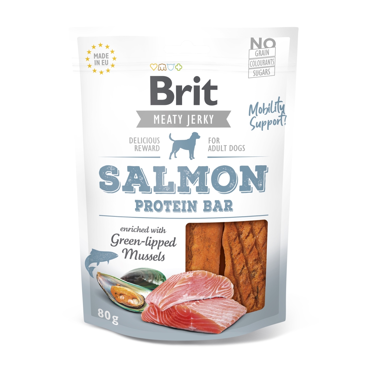 Brit Jerky Salmon protein bar skanėstas 80 g - 