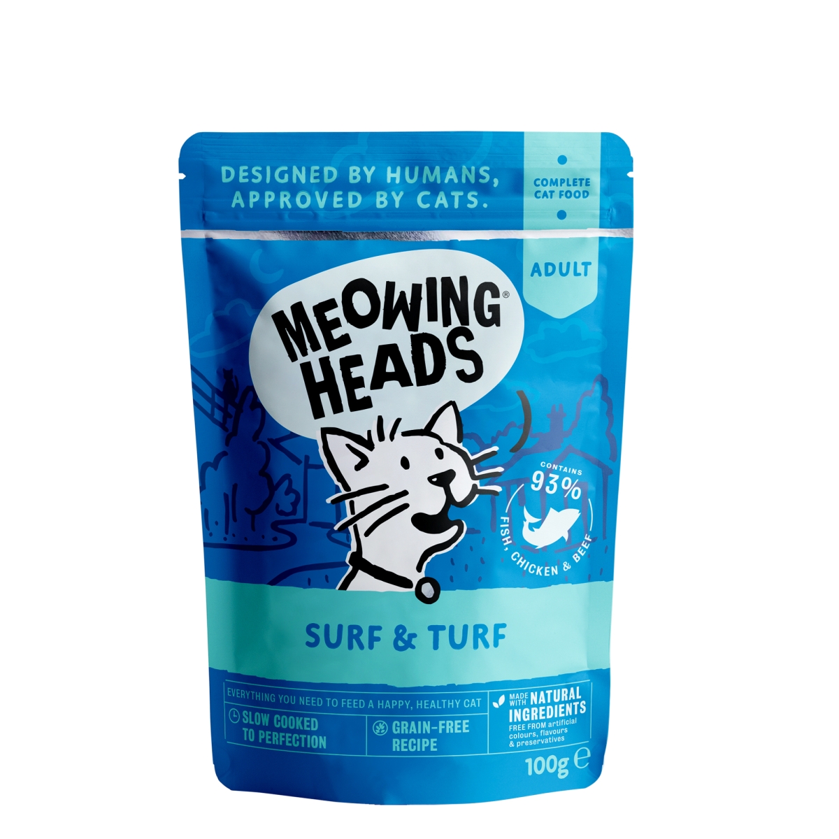 Meowing Heads Surf&Turf konservai katėms su tunu, 100 g -  1