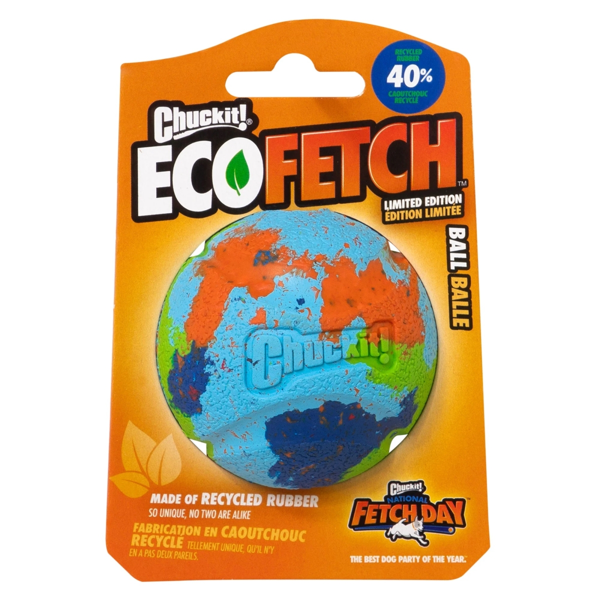 Chuckit Eco Fetch kamuoliukas šunims, M dydis, 6,4 cm -  1