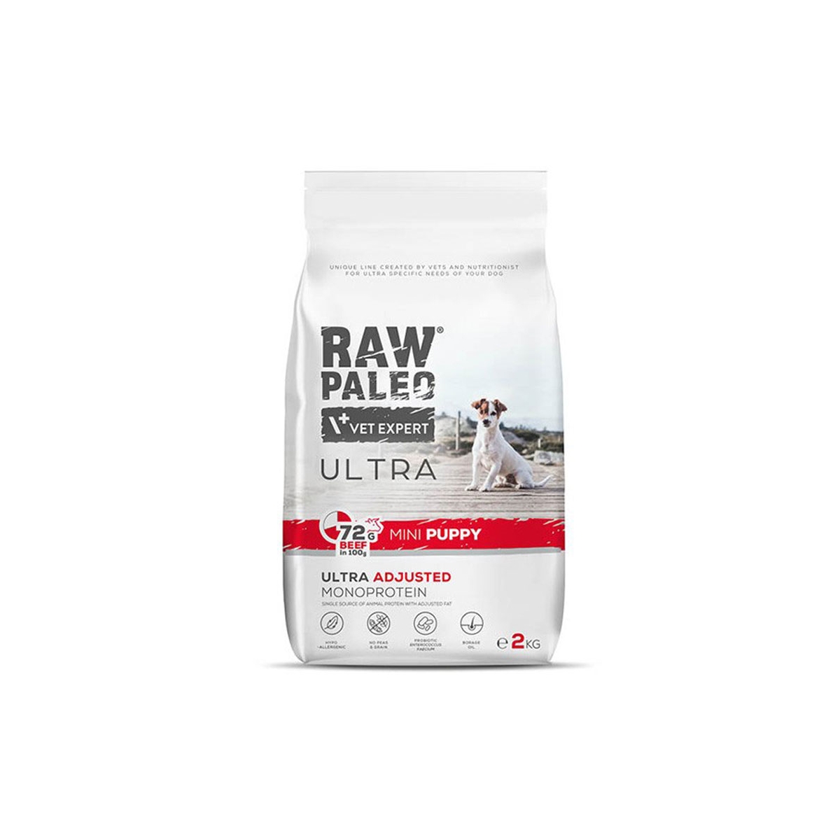 Raw Paleo Ultra Puppy Mini sausas maistas šuniukams su jautiena, 2kg -  1