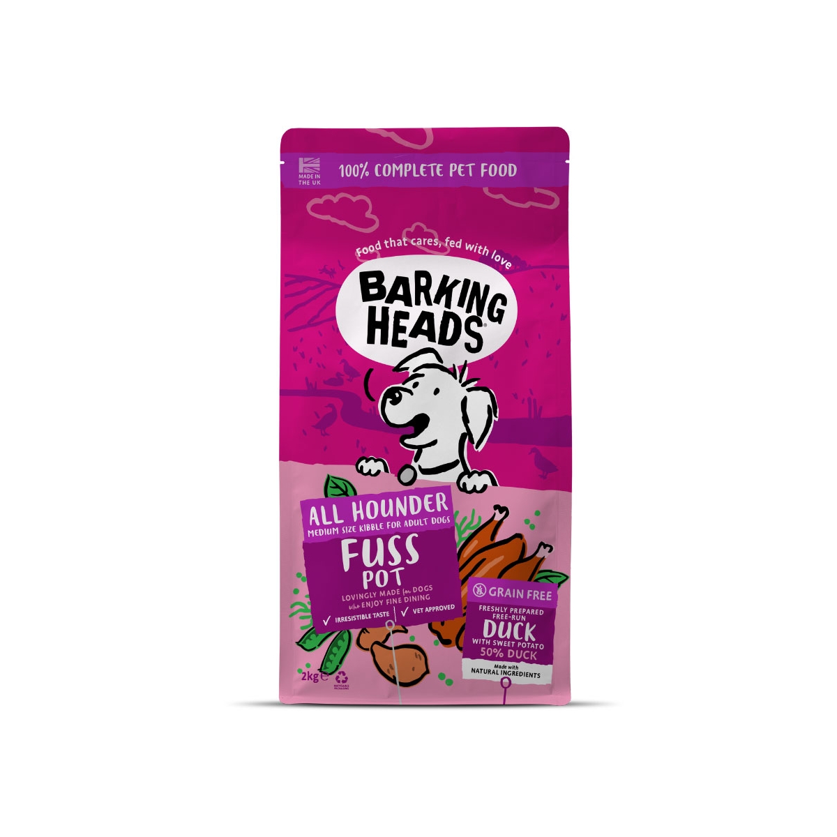 Barking Heads Fuss Pot sausas maistas šunims su antiena, 2kg -  1