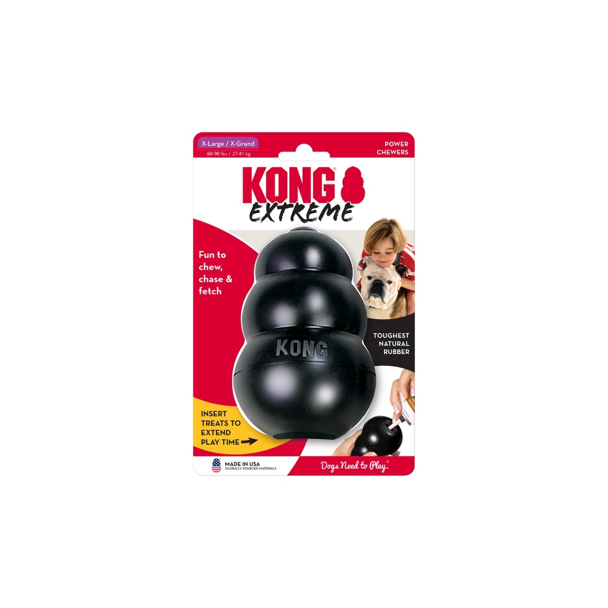 KONG Extreme skanėstais užpildomas žaislas, XL dydis, 13cm -  1