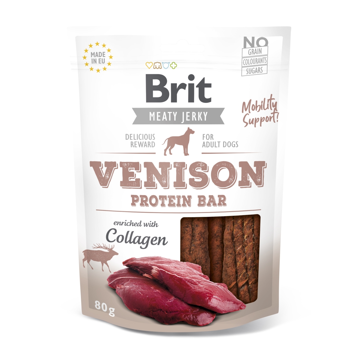 Brit Jerky Venison Protein Bar skanėstas šunims, 80 g - 