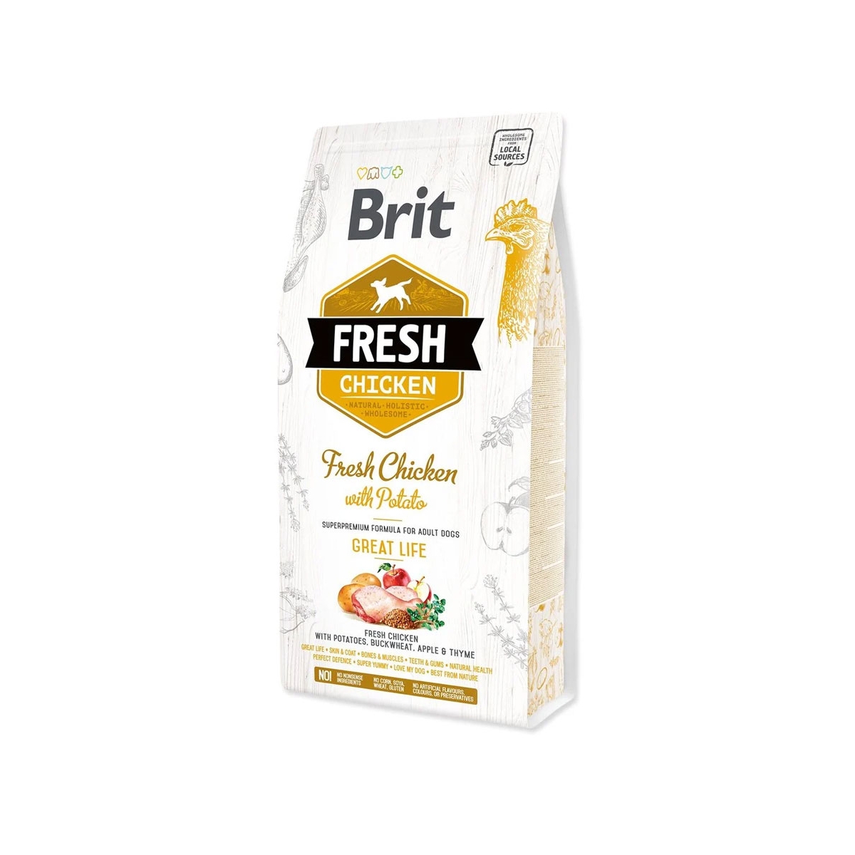 Brit Fresh maistas šunims su vištiena ir bulvėmis, 12 kg - 