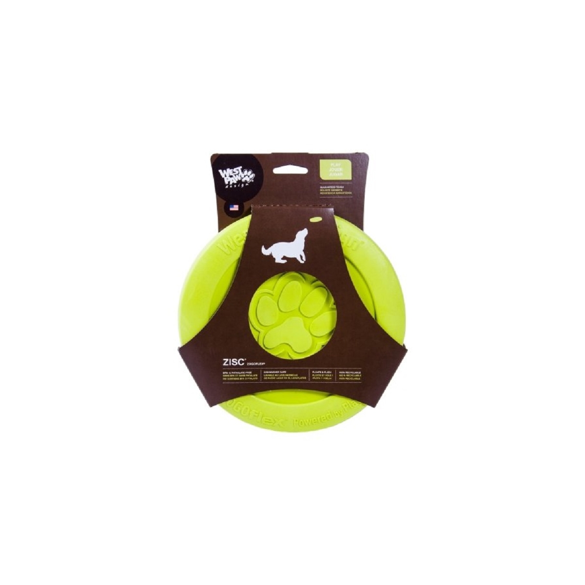 West Paw Zisc guminis žaislas 21,6 cm, žalias -  1