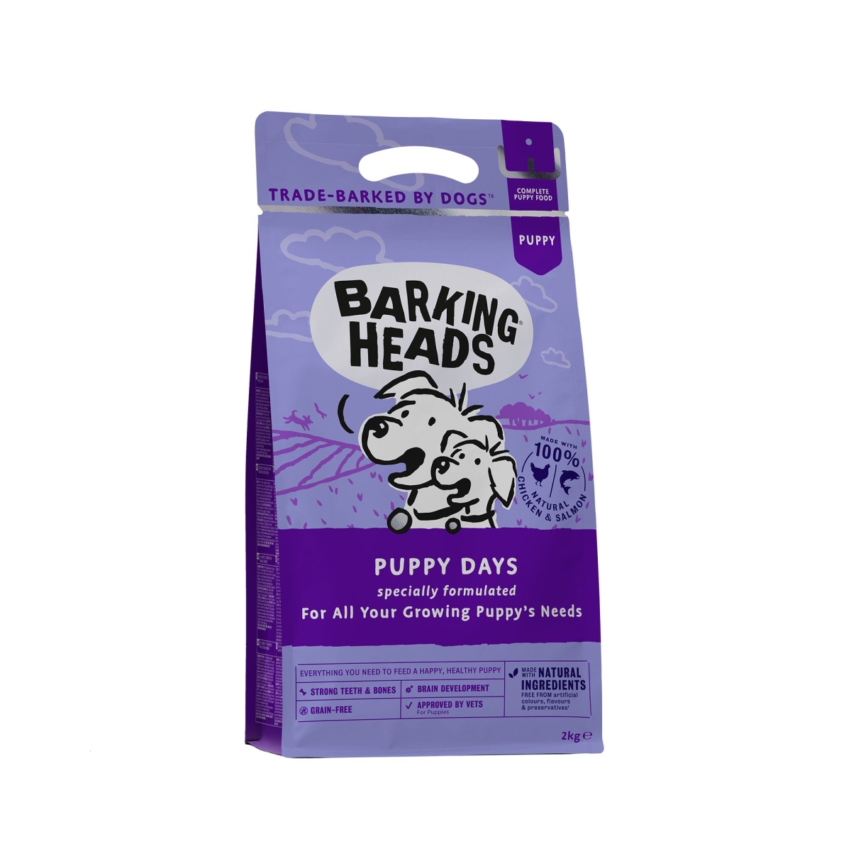 PARAMA: Barking Heads Puppy Days sausas šunų maistas, 2 kg - 