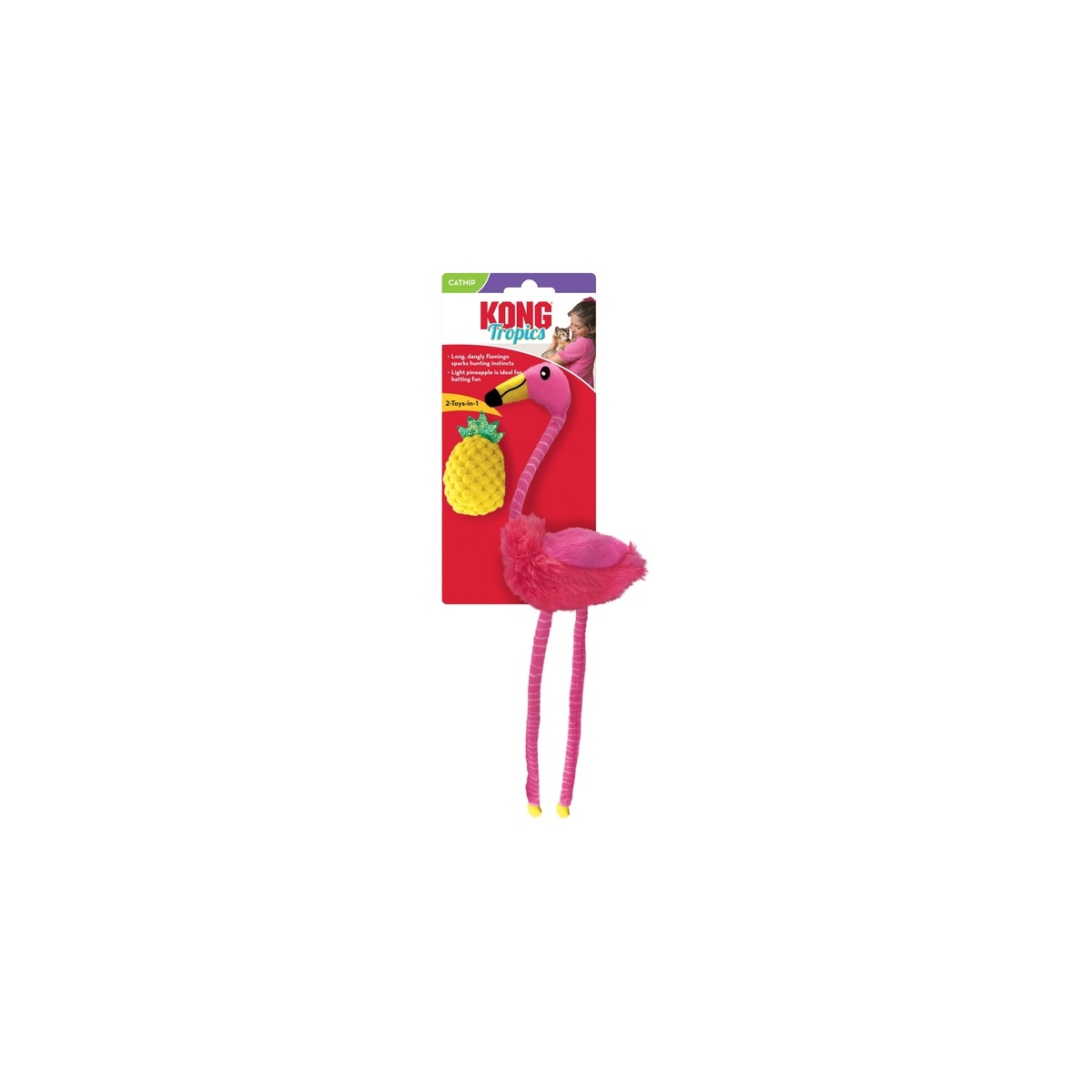 KONG Tropics Flamingo 2in1 žaislas katėms -  1