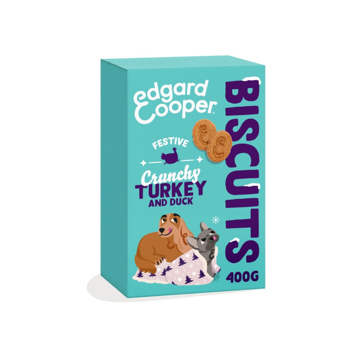 Edgard Cooper Festive sausainiai šunims su antiena ir kalakut., 400 g -  1