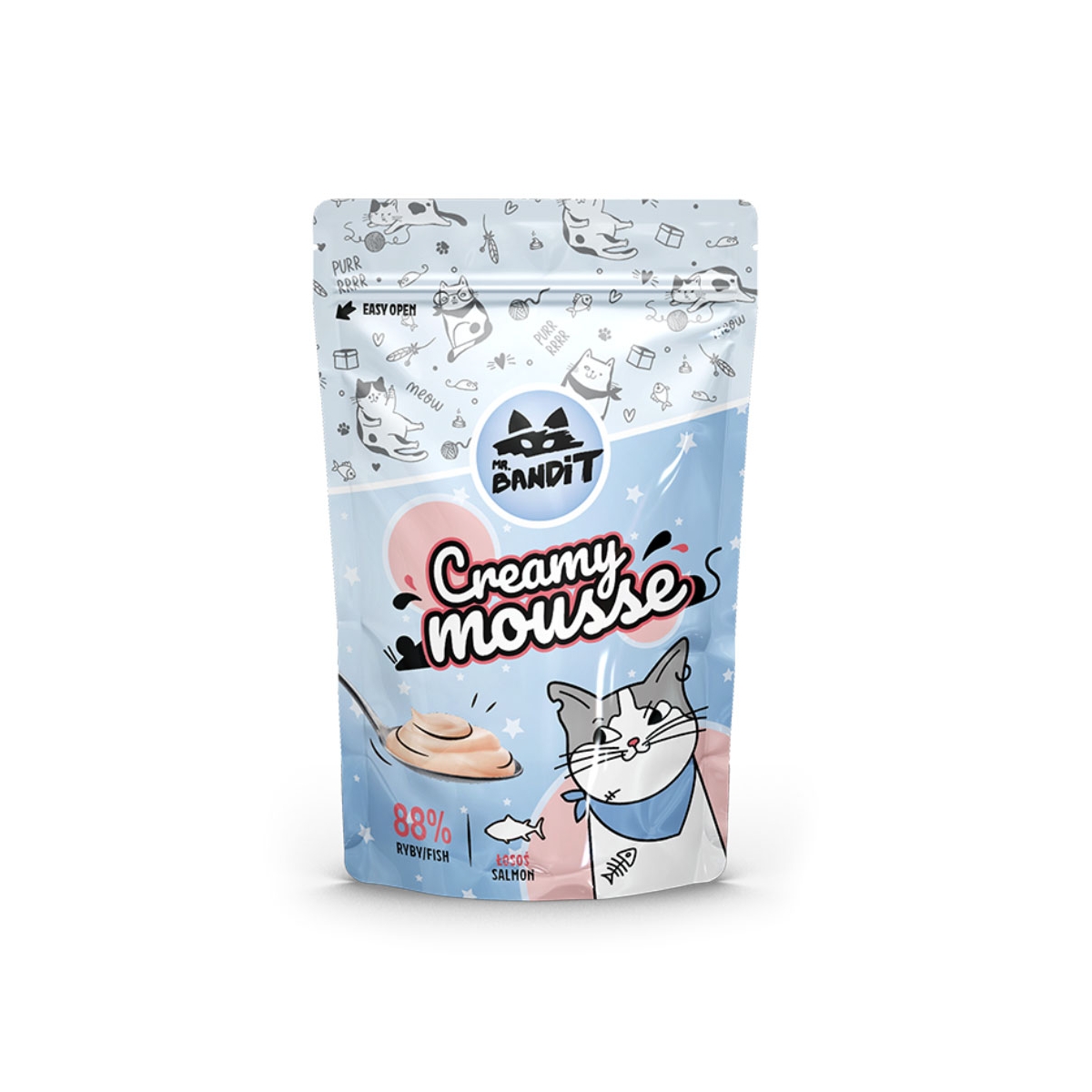 Mr.Bandit Creamy Mousse skanėstai katėms su lašiša, 60g - 