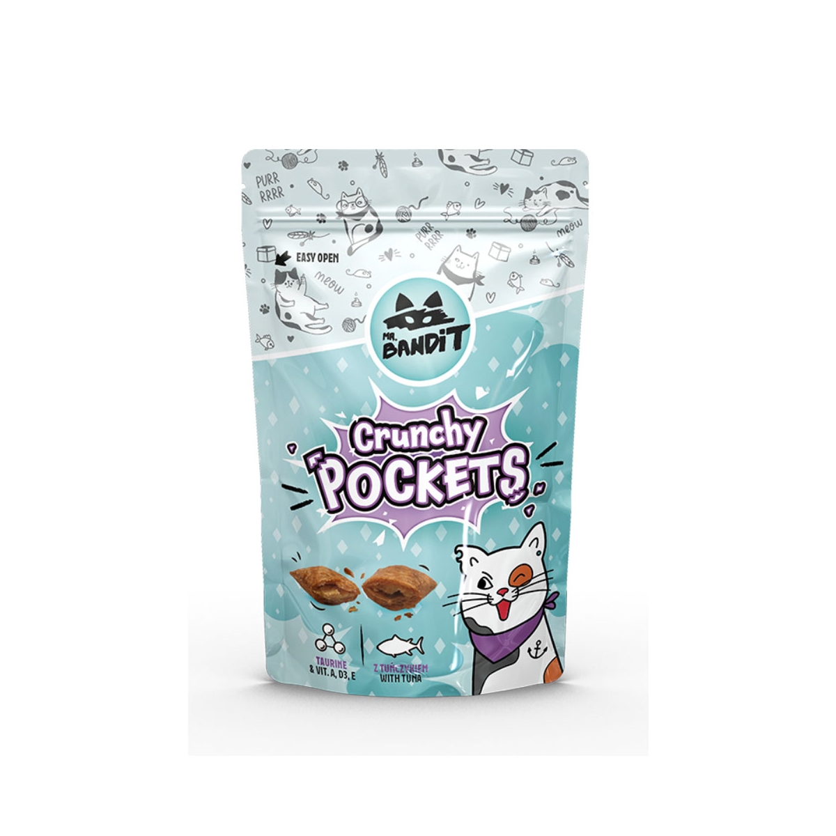 Mr.Bandit Crunchy Pockets skanėstai katėms su tunu, 40g - 