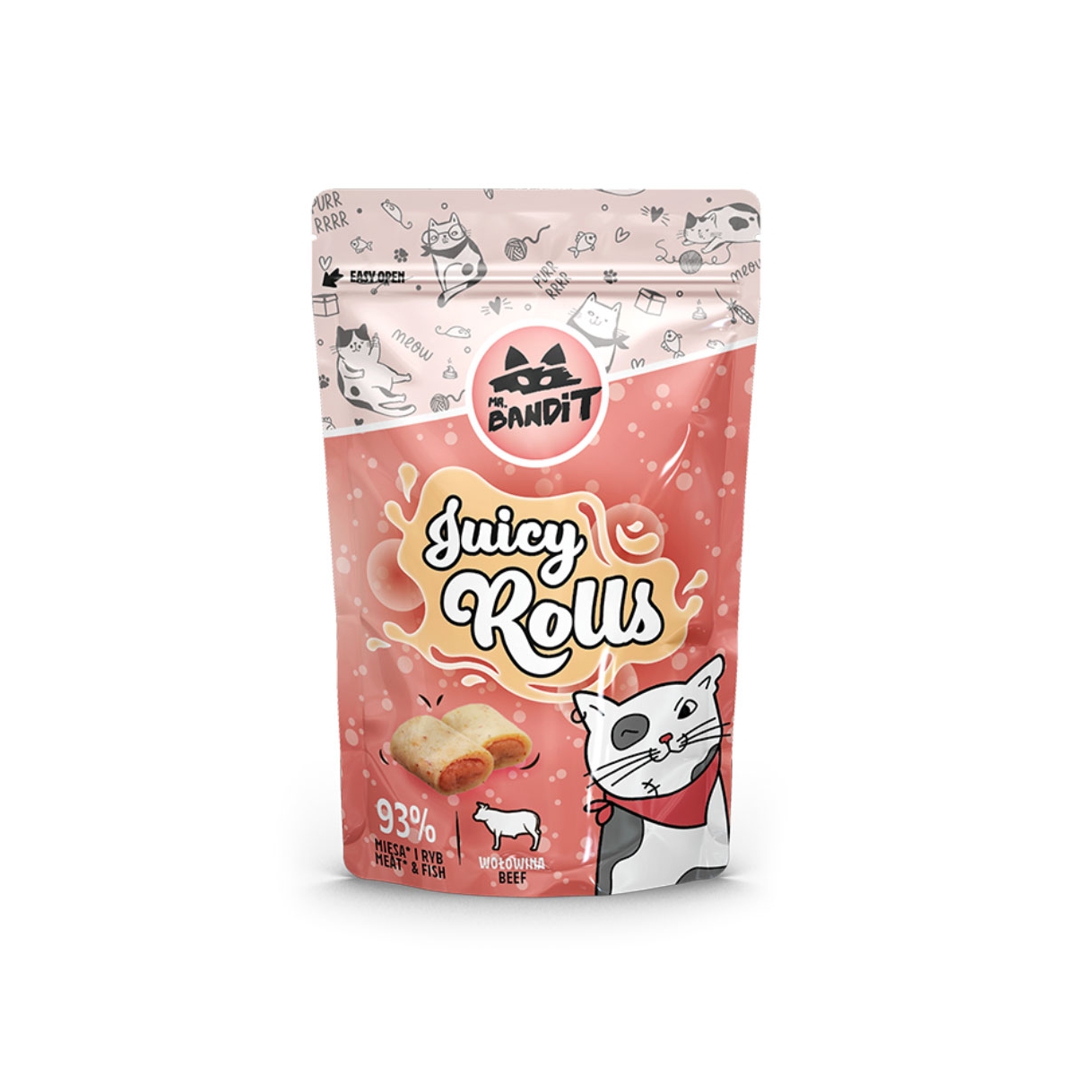 Mr.Bandit Juicy Rolls skanėstai katėms su jautiena, 40g - 