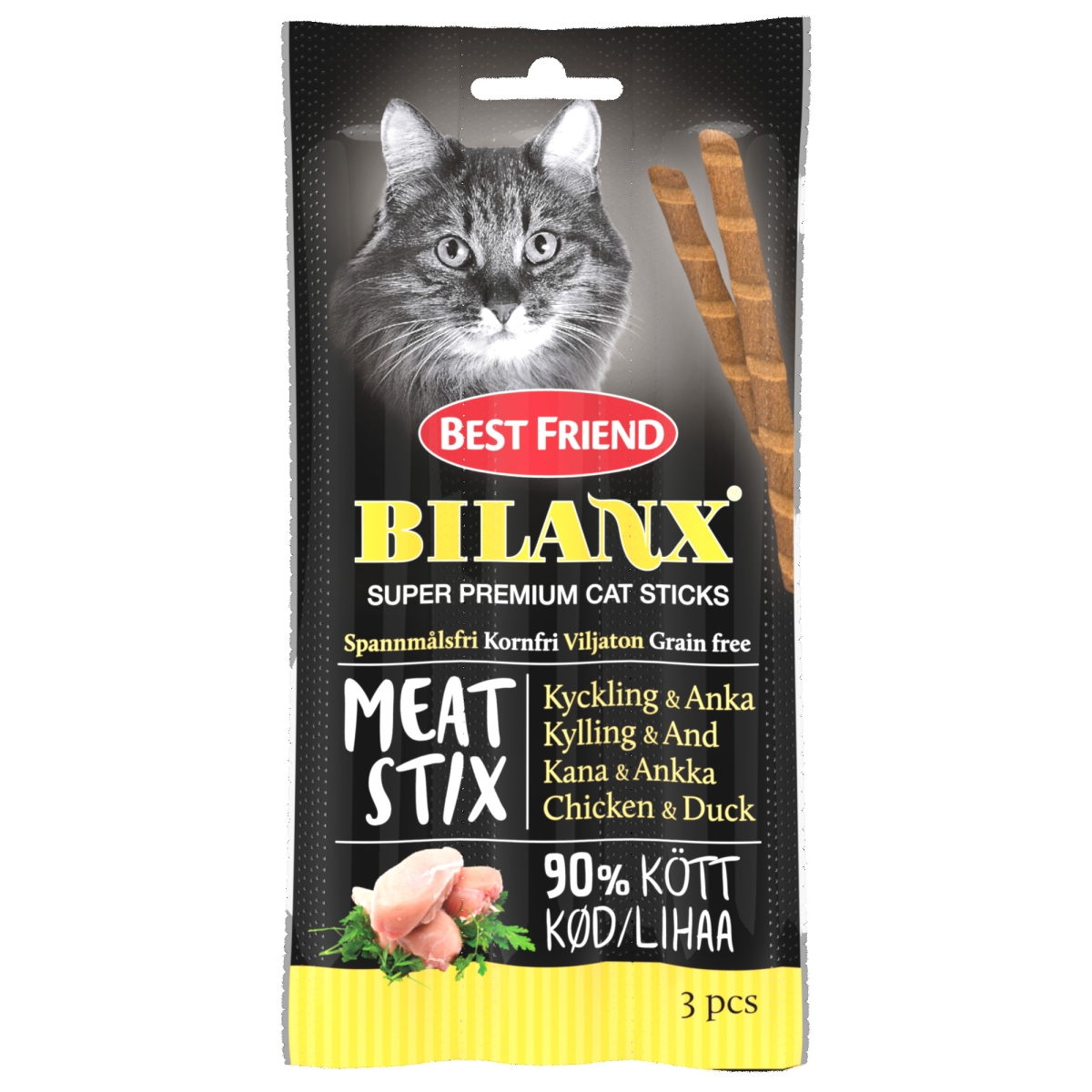 Best Friend Bilanx skanėstas katėms su vištiena, 3 X 15 g - 