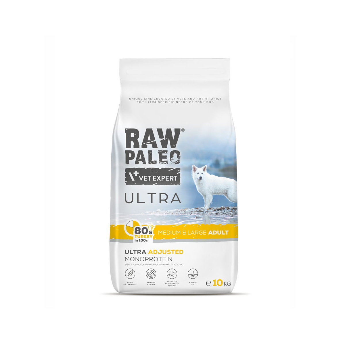 Raw Paleo Ultra adult medium&large maistas šunims su kalakutiena, 10kg -  1