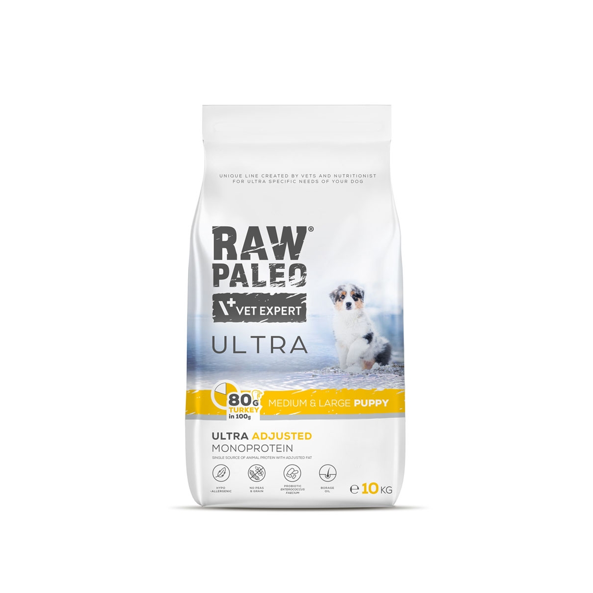 Raw Paleo Ultra puppy medium&large maistas šuniukams su kalakut. 10kg