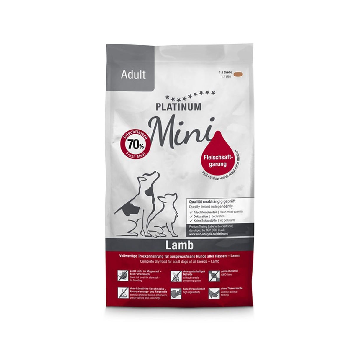 Platinum Adult Mini sausas maistas šunims su ėriena, 900g - 