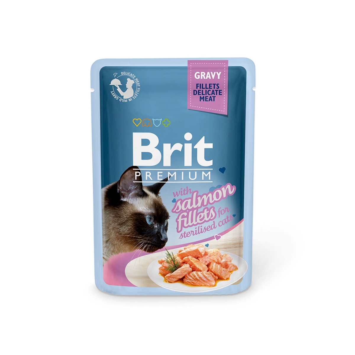 Brit Premium delicate konservai steril katėms su lašiša 85g - 