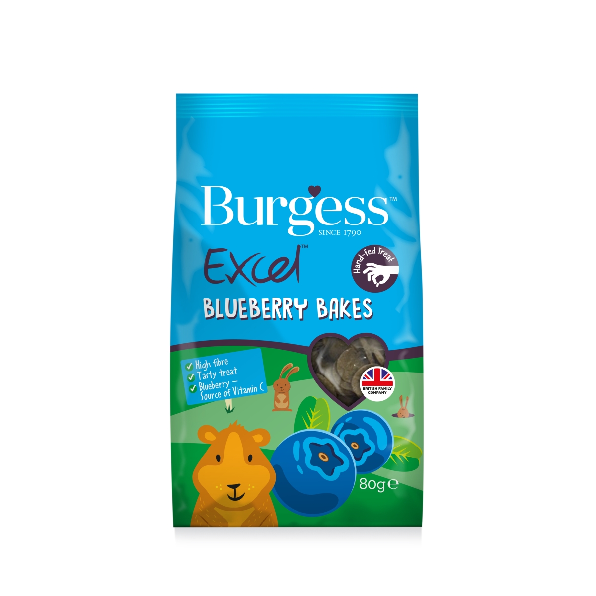 Burgess Excel užkandis su mėlynėmis 80g - 