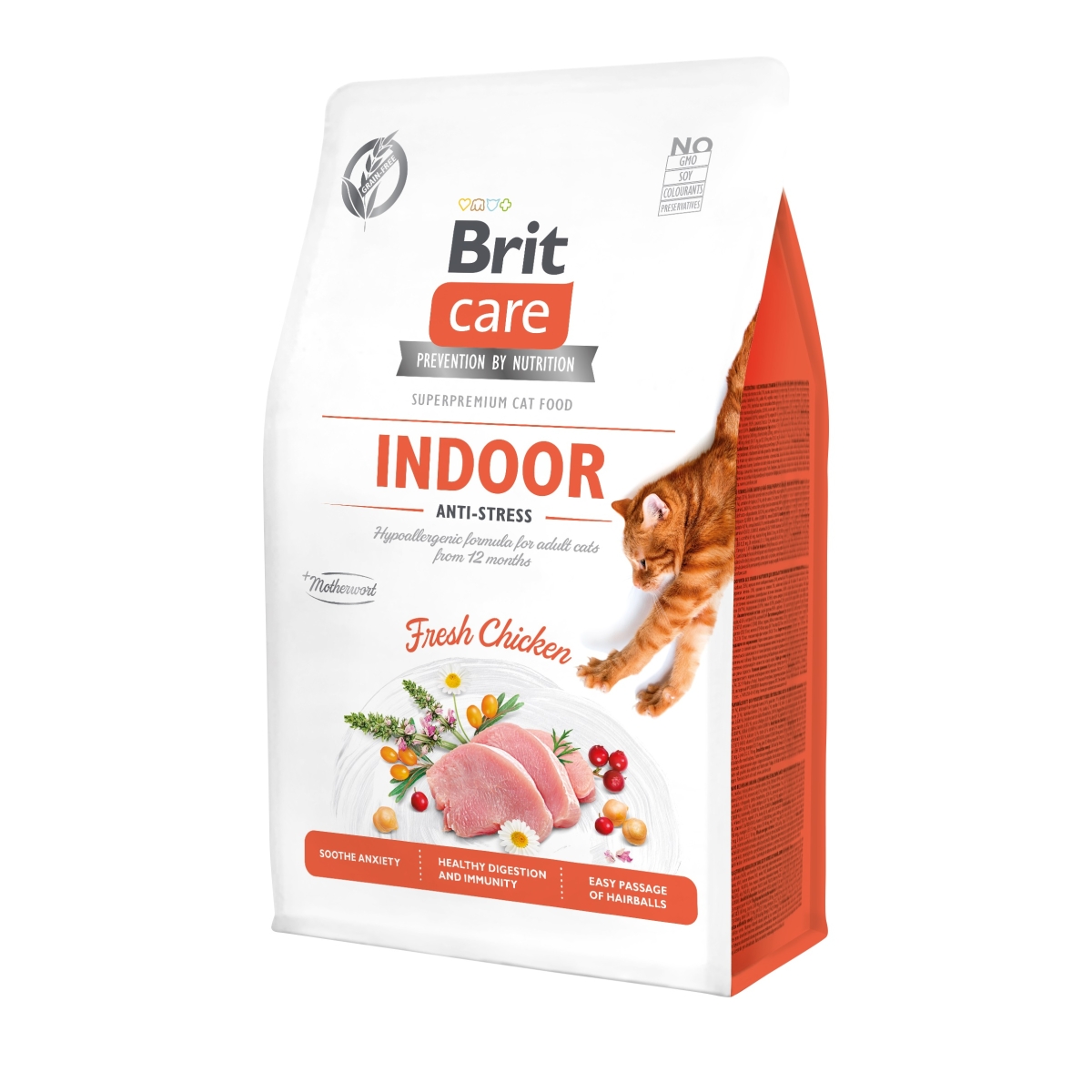 Brit Care begrūdis maistas Indoor antistress katėms 2 kg - 