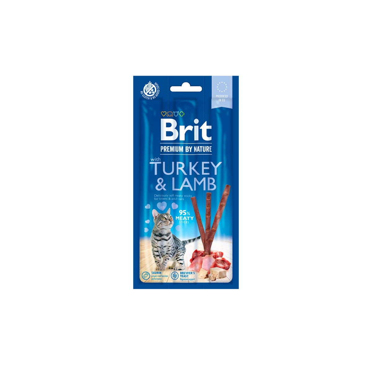 Brit Premium Sticks skanėstai katėms su kalakutiena ir ėriena, 3 vnt. - 