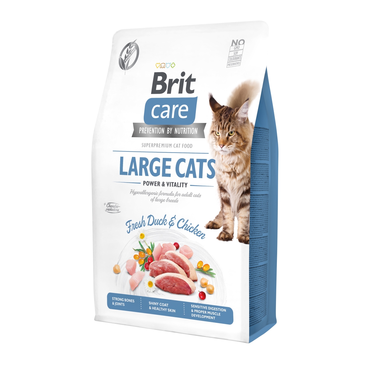 Brit Care begrūdis maistas Stambių Veislių katėms 2 kg - 