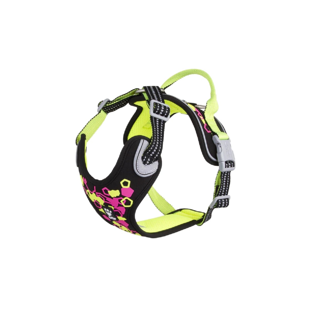 Hurtta Weekend Warrior Neon petnešos, 40-45 cm, juodos-neoninės -  1