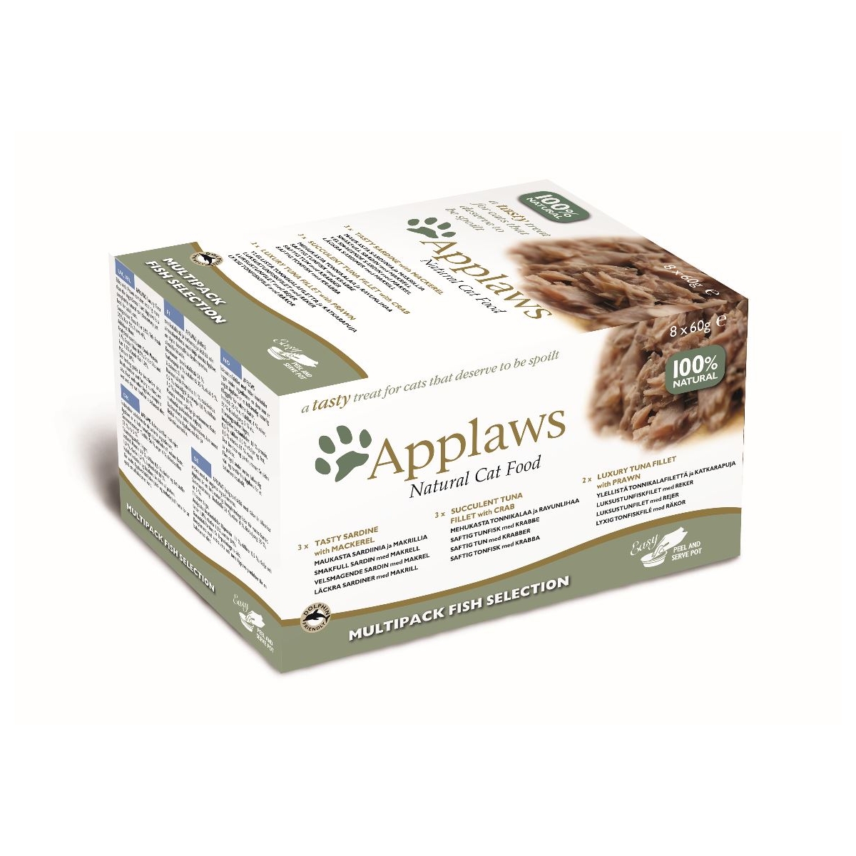 Applaws konservų rinkinys katėms, su žuvimi, 8 X 60 g - 