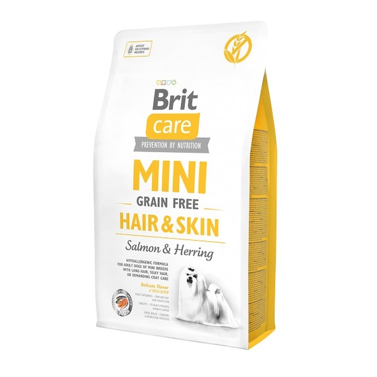 Brit Care mini hair&skin begrūdis maistas šunims 7kg  - 