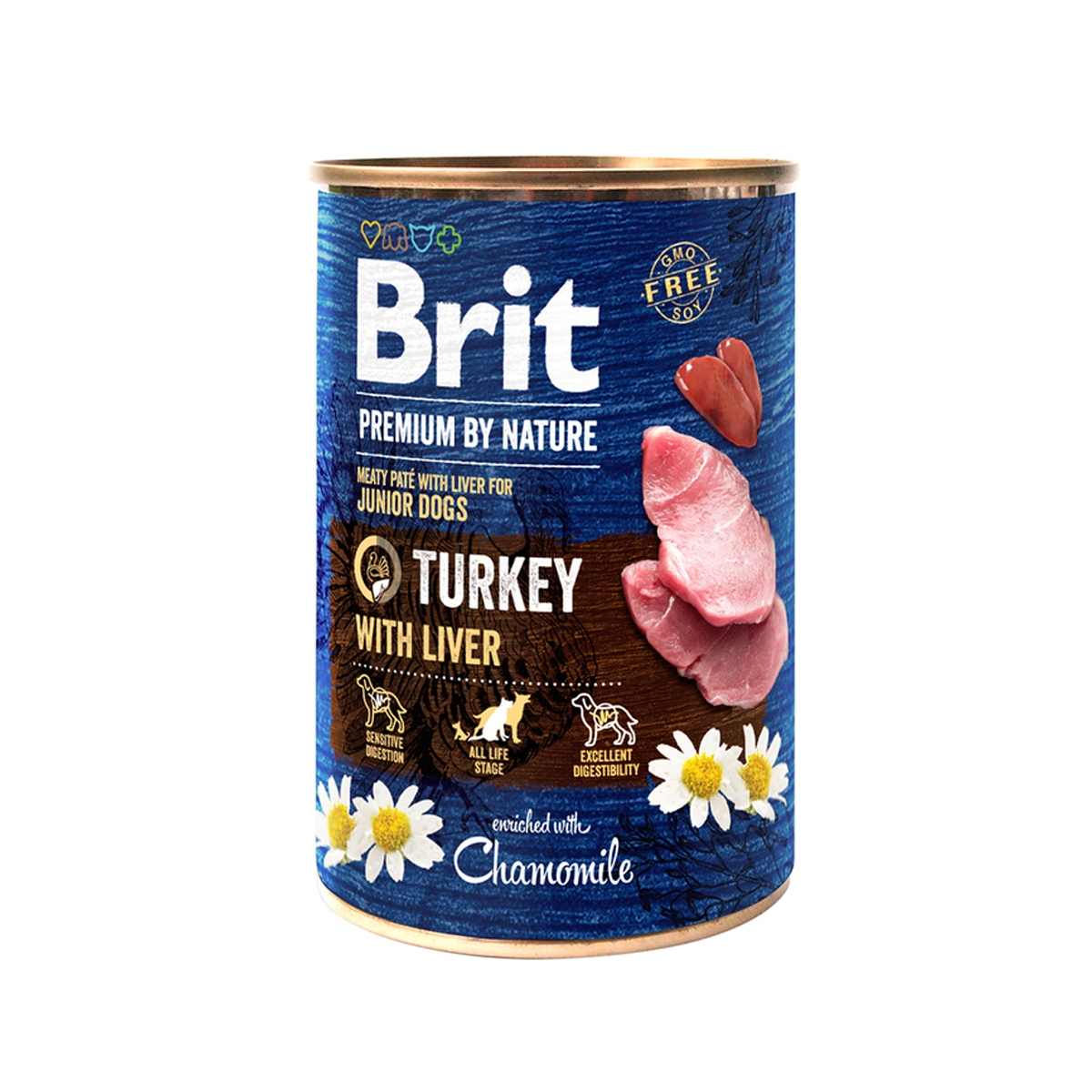 Brit Premium By Nature konservai su kalakutienos kepenėlėmis, 800g - 