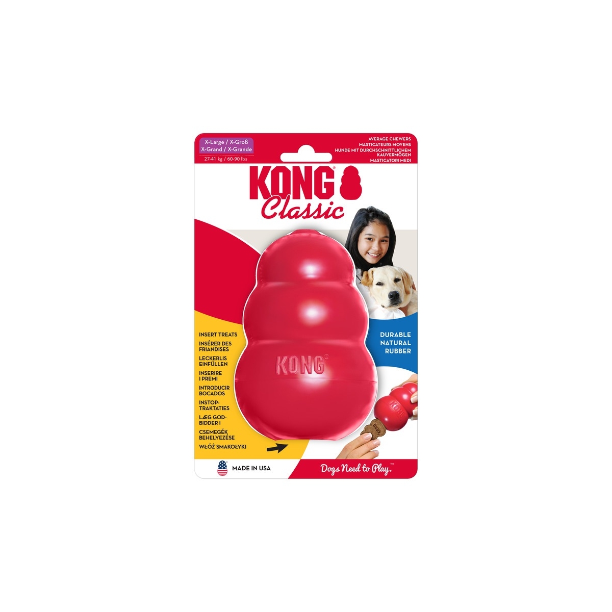 KONG Classic skanėstais užpildomas žaislas,  XL dydžio, 13cm -  1