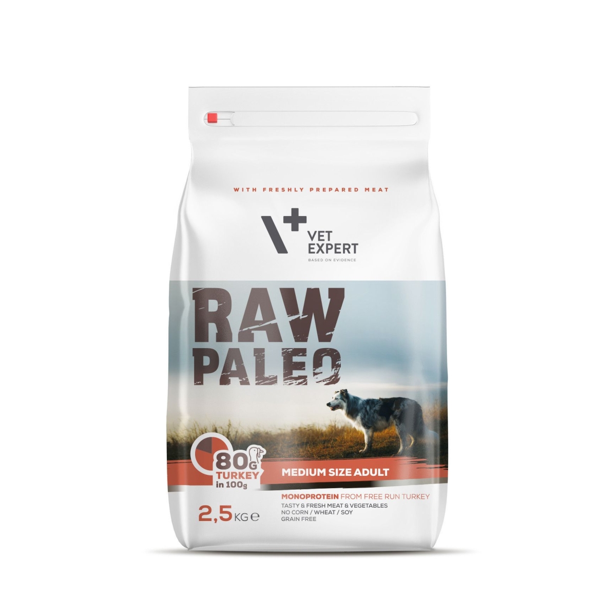 Raw Paleo Adult Medium sausas maistas šunims su kalakutiena, 2,5 kg - 