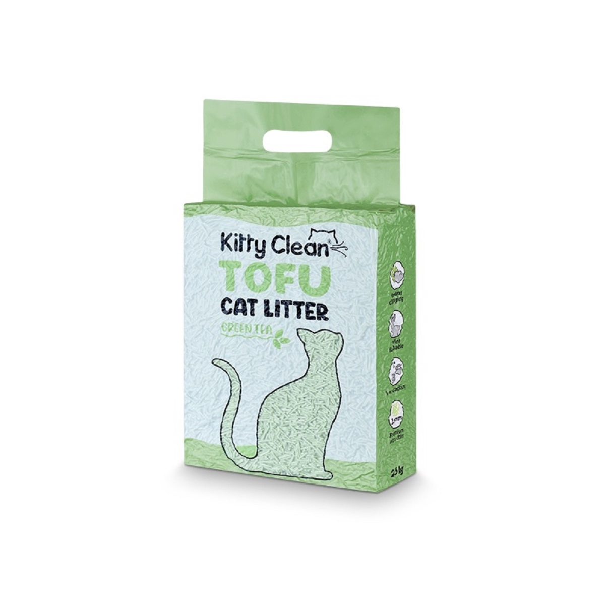 Kitty Clean Tofu kraikas katėms, žaliosios arbatos kvapo, 2,5 kg -  1