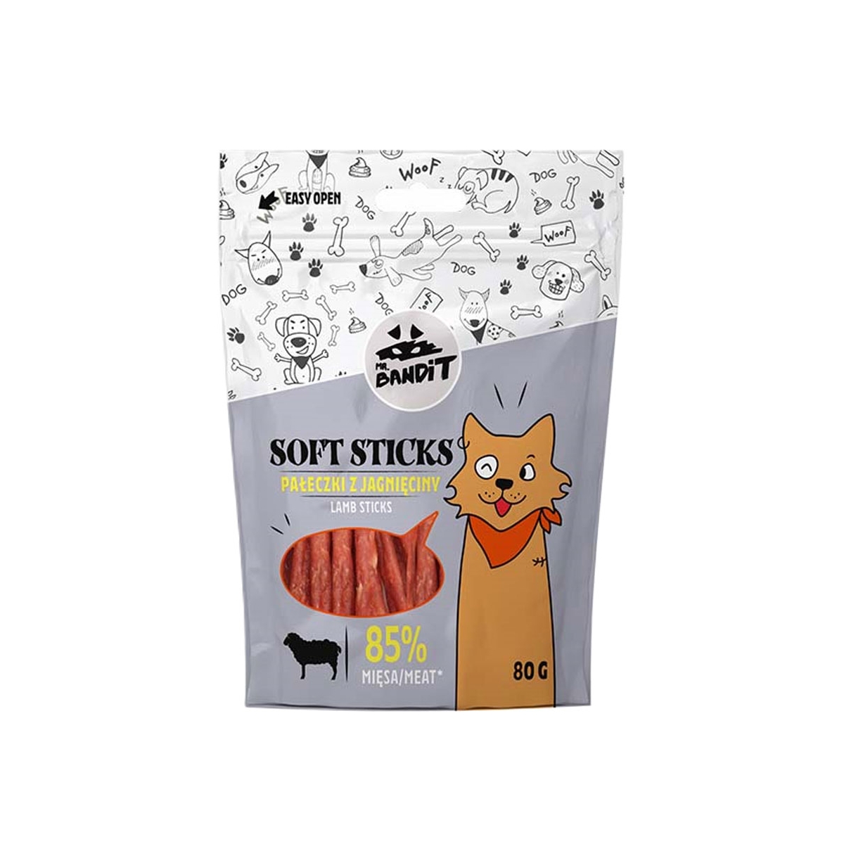 Mr. Bandit Soft Sticks ėrienos lazdelės šunims, 80 g - 