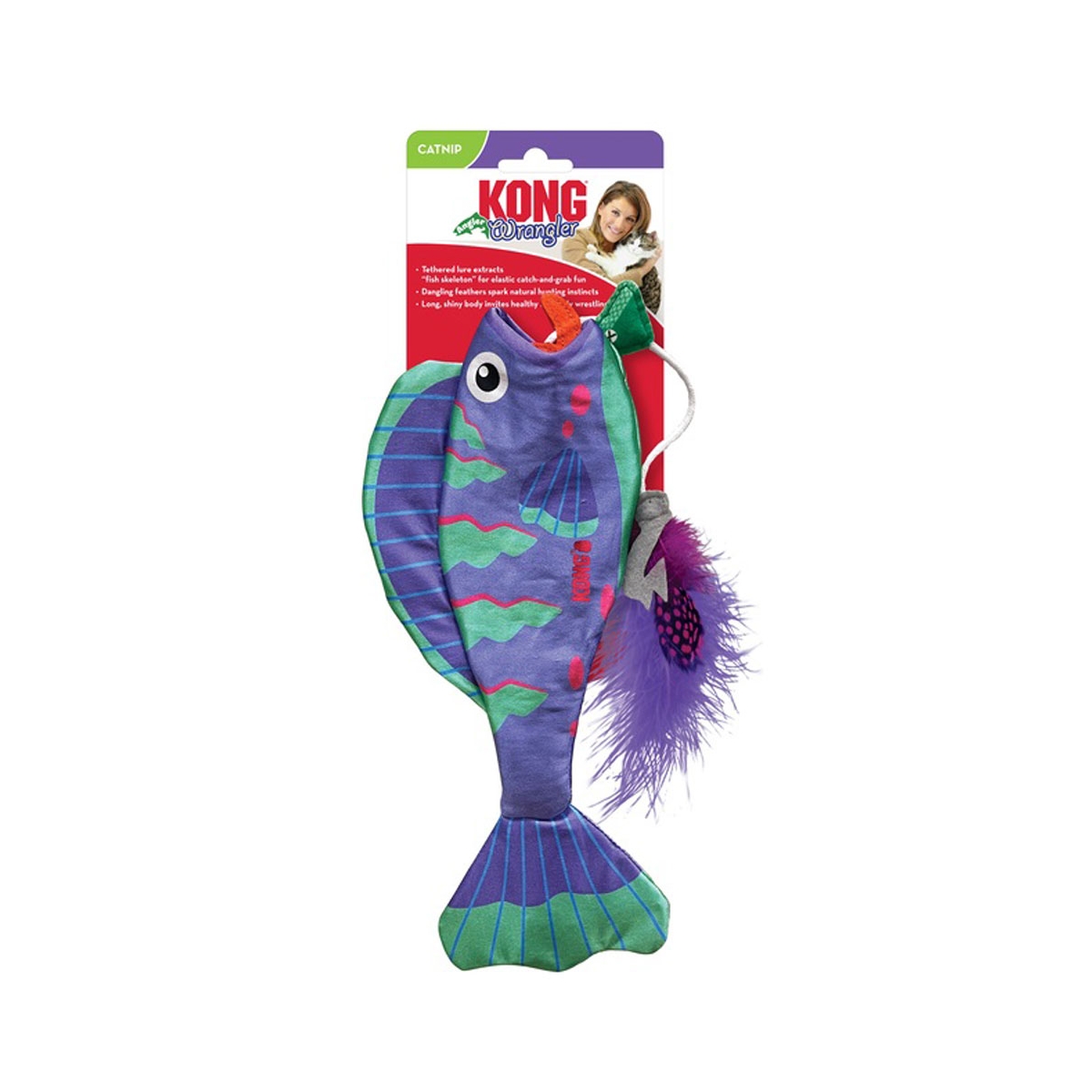 KONG Wrangler Angler Fish žaislas katėms žuvis, įv. rūšių -  1