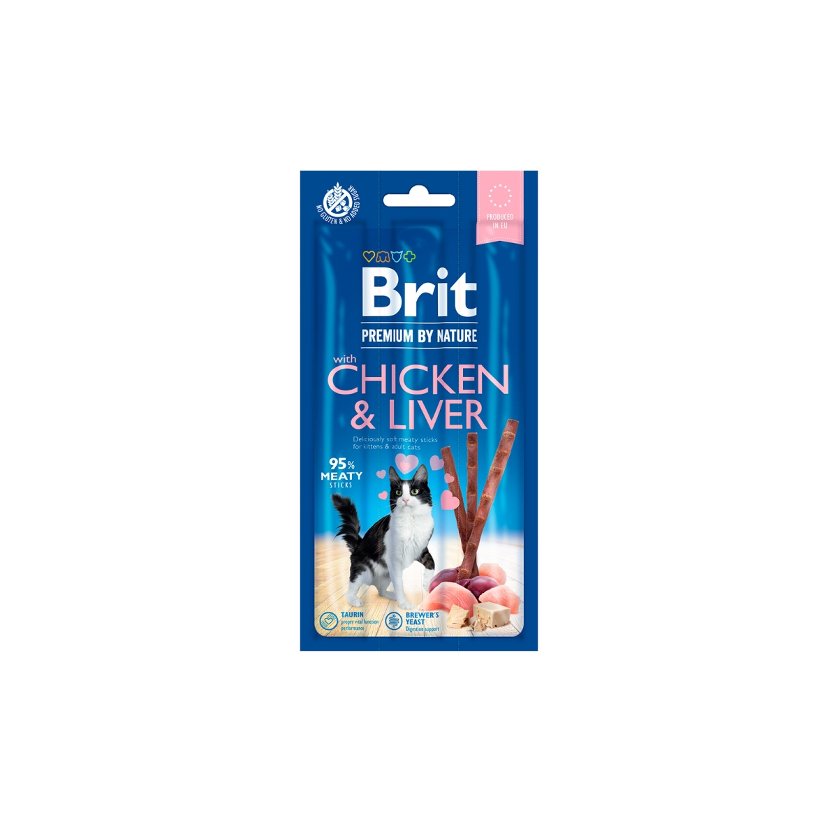 Brit Premium Sticks skanėstai katėms su vištiena ir kepenėlėmis, 3vnt. - 