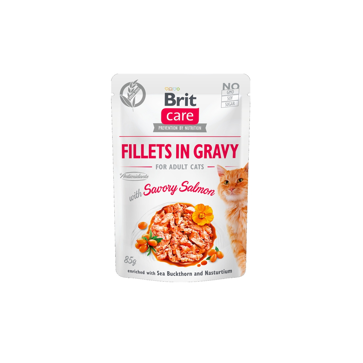 Brit Care Cat Fillets in Gravy Salmon konservai su lašiša katėms 85G - 