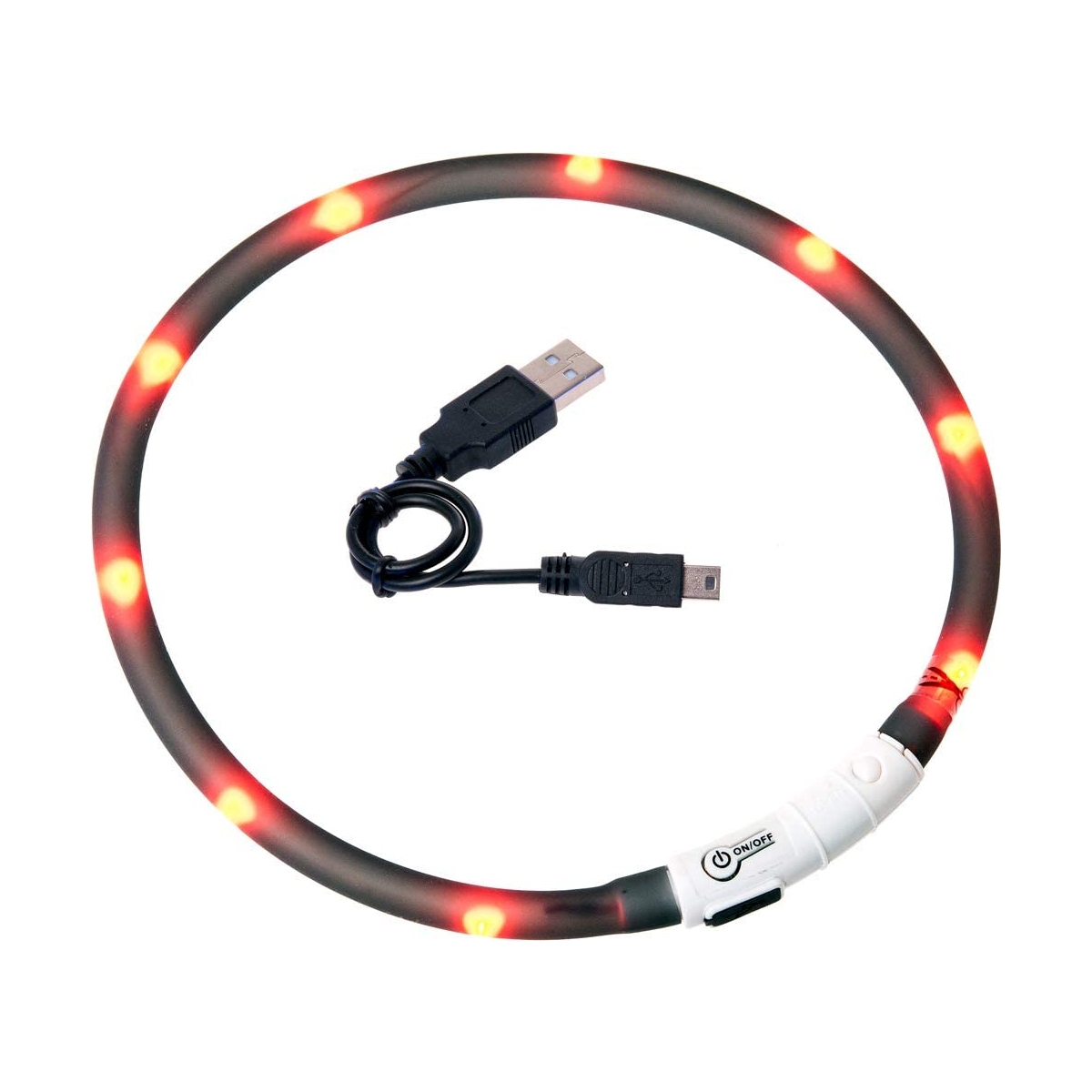 Flamingo LED antkaklis katėms, 20-35 cm, juodas - 