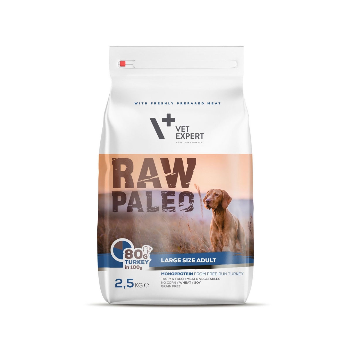 Raw Paleo Adult Large Breed sausas maistas su kalakutiena, 2,5 kg - 