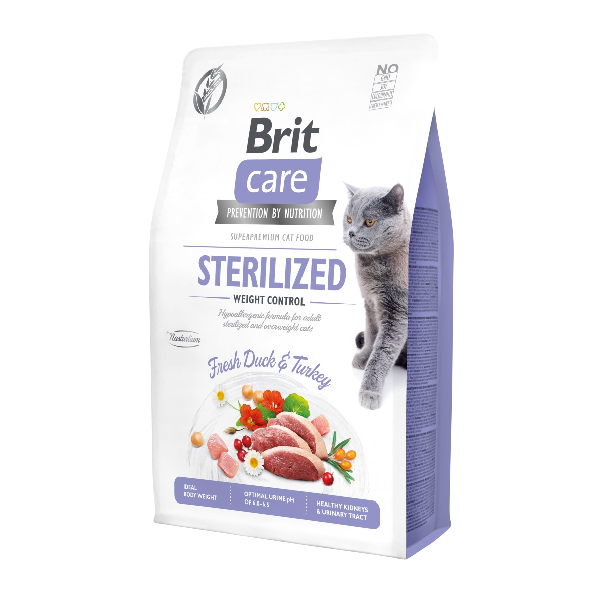 Brit Care begrūdis maistas Steril/Svorio kontrol katėms 400 g - 