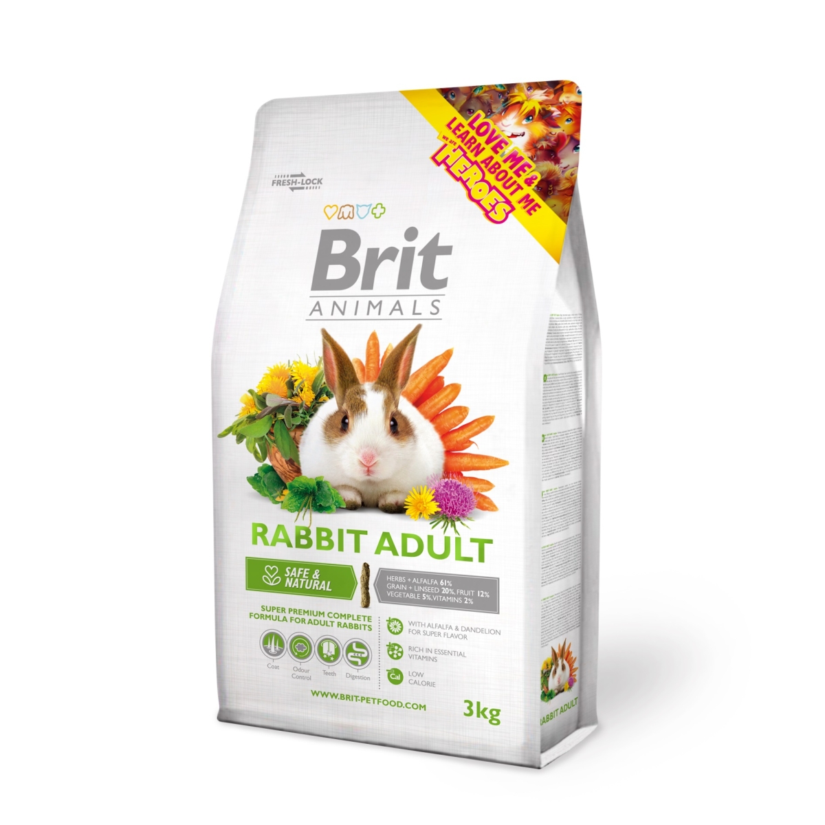 Brit Animals rabbit maistas suaugusiems triušiams 3kg - 