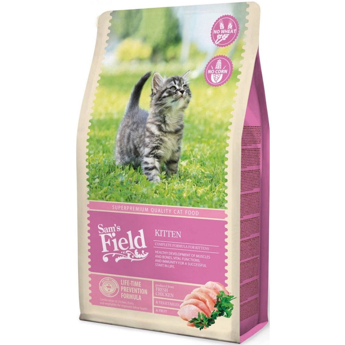 Sam's Field Kitten sausas maistas kačiukams, 2,5kg - 