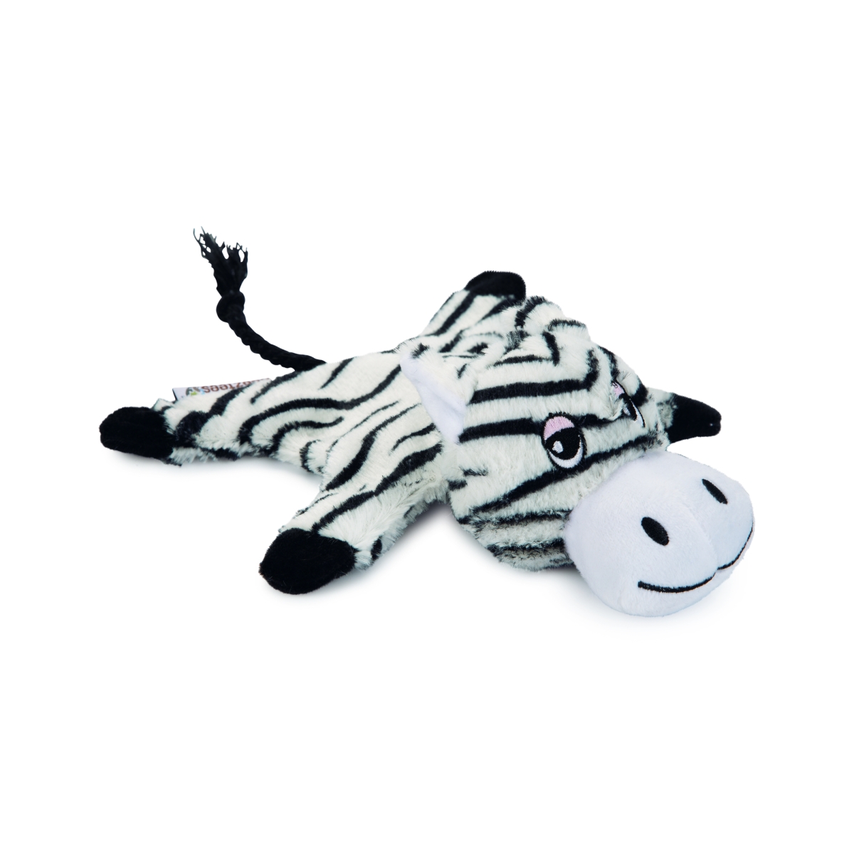 Beeztees Zino Zebra žaislas šunims, 18 cm, juodas/baltas -  1