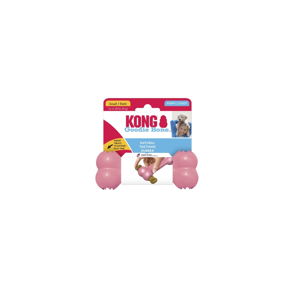 KONG Puppy Goodie Bone žaislas šuniukams, 13 cm, įv. spalvų -  1