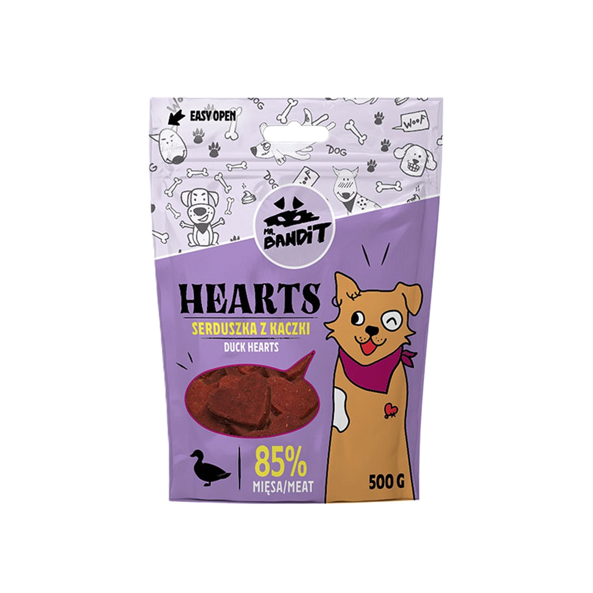 Mr. Bandit Hearts skanėstas šunims su antiena, 500 g - 