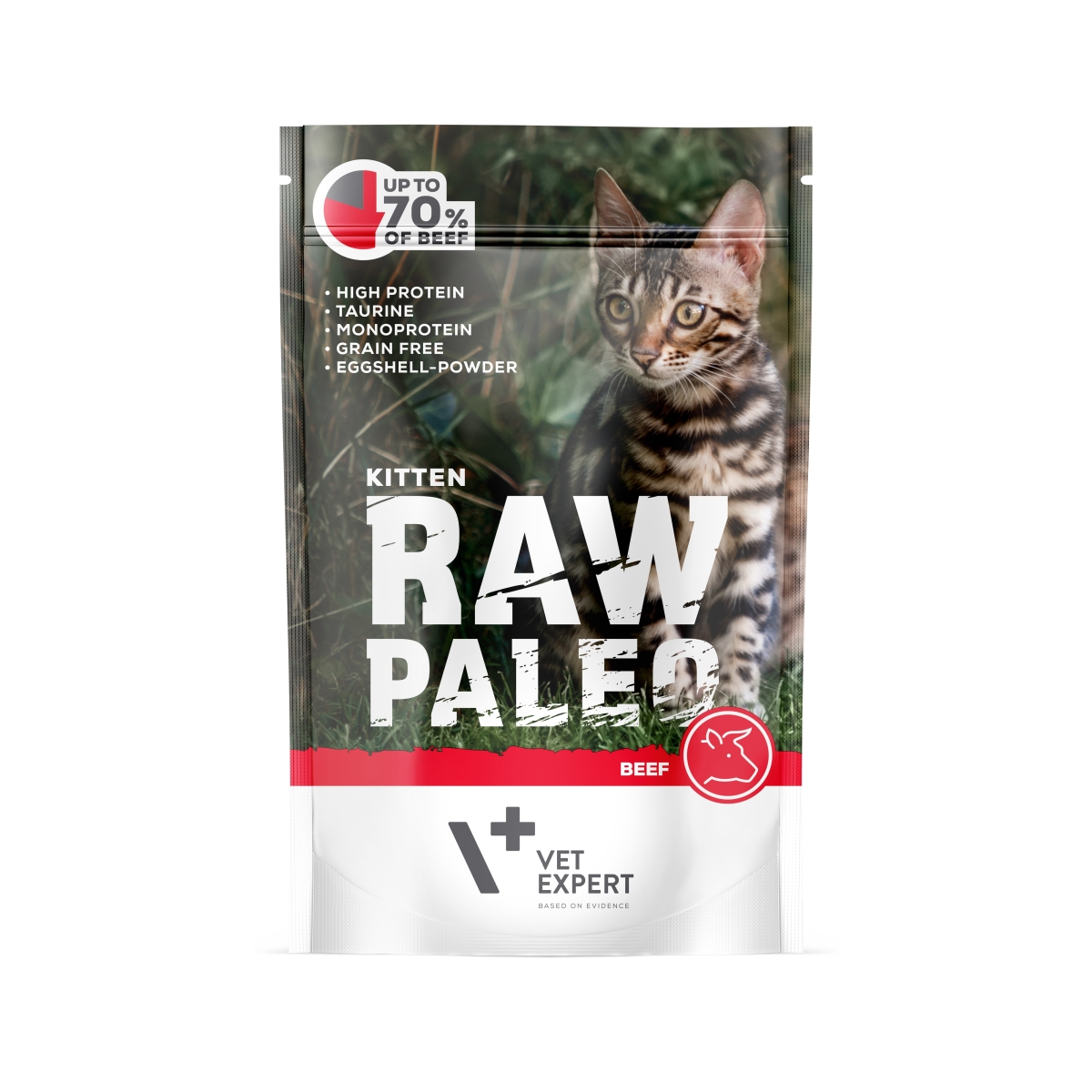 Raw Paleo Kitten guliašas kačiukams su jautiena, 100 g - 