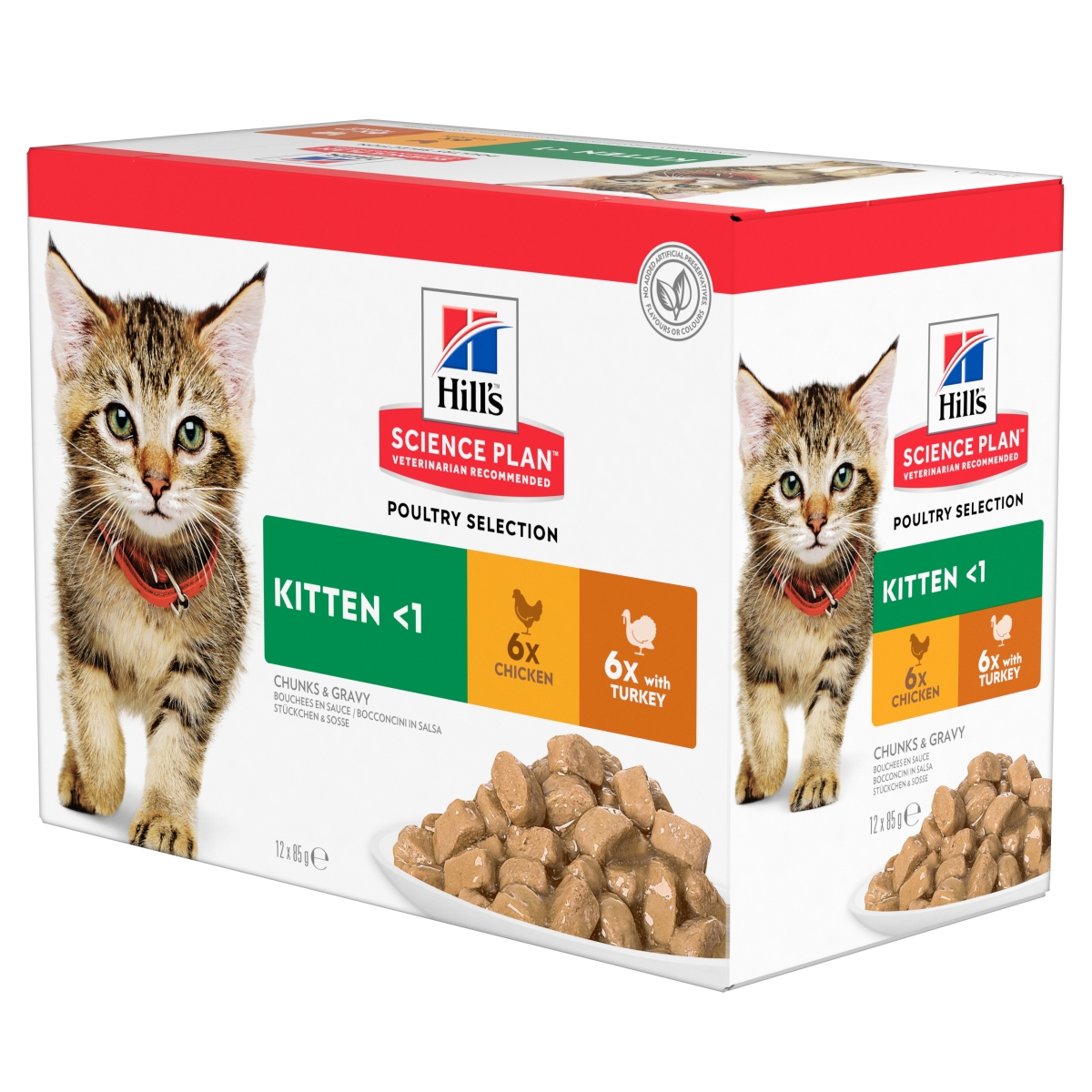 Hill's Kitten Multipack rinkinys kačiukams su višt./kalakut., 12vnt. - 