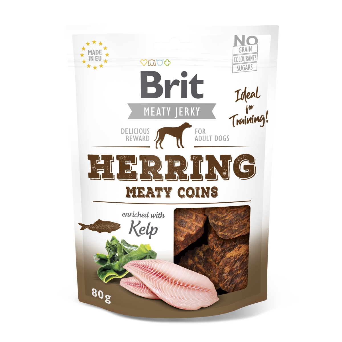 Brit Jerky Herring Meaty Coins skanėstas šunims, 80 g -  1