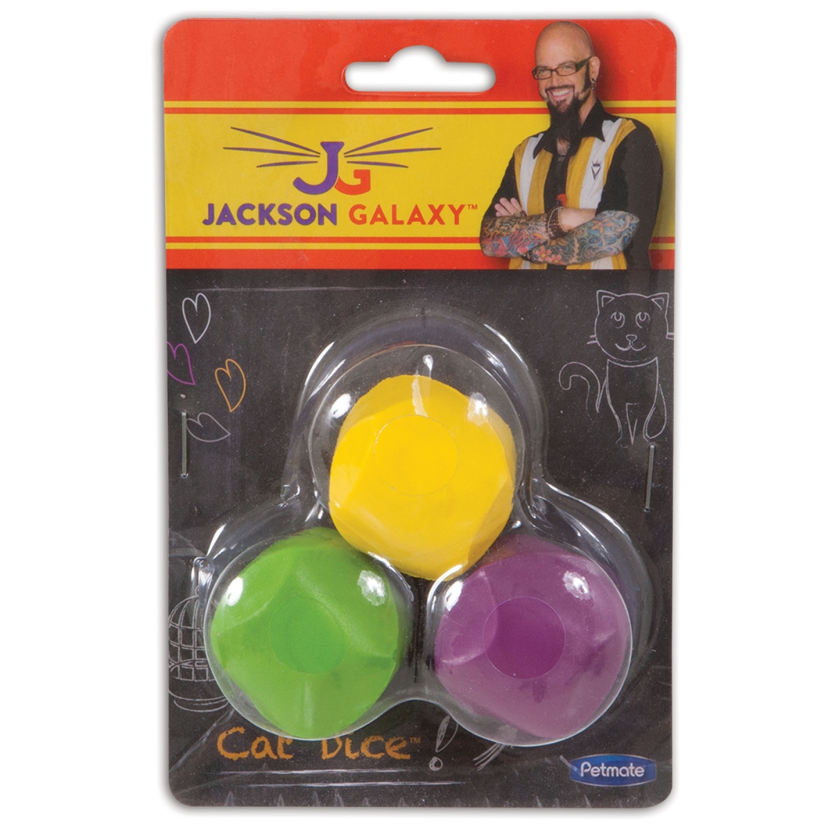 Jackson Galaxy rutuliukai katėms žali /violetiniai/geltoni - 