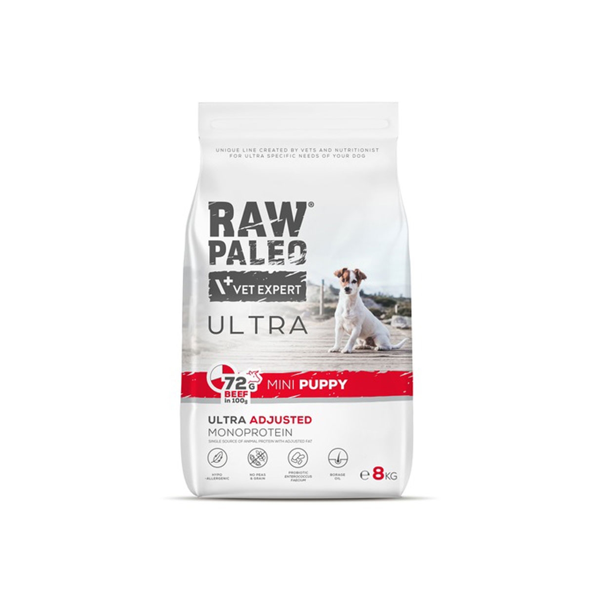 Raw Paleo Ultra puppy mini maistas šuniukams su jautiena, 8kg -  1