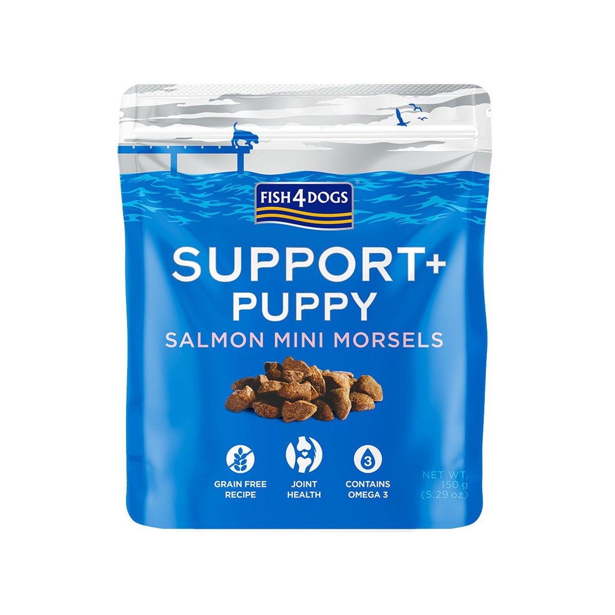 Fish4Dogs Support+ Puppy skanėstai šuniukams su lašiša, 150 g